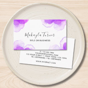 Carte De Visite Fleur unique aquarelle violette