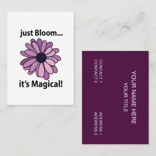 Carte De Visite Fleur Violette Magique Déployant Sa Magie