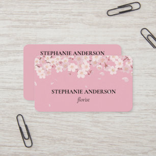 Carte De Visite Fleuriste à l'aquarelle rose élégante