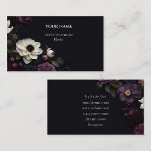 Carte De Visite Fleuriste alternative gothique florale sombre