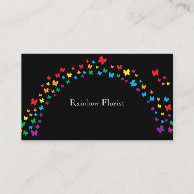 Carte De Visite Fleuriste arc-en-ciel (Devant)