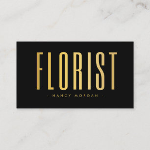 Carte De Visite Fleuriste Code Qr Logo Noir Et Or