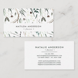 Carte De Visite Fleuriste d'aquarelle Muted élégant élégant mais é