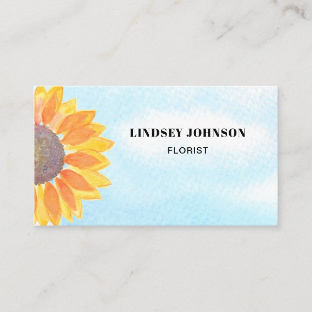 Carte De Visite Fleuriste de tournesol (Devant)