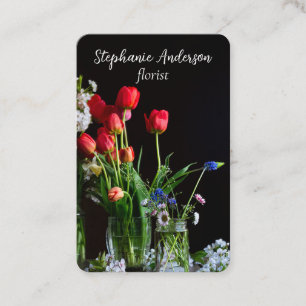 Carte De Visite Fleuriste Élégant