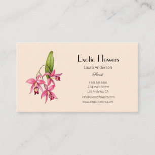 Carte de visite fleuriste Orchidée fleur tropicale