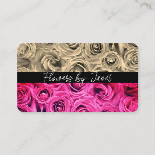 Carte De Visite Fleuriste Petite entreprise Fleurs Roses Florales