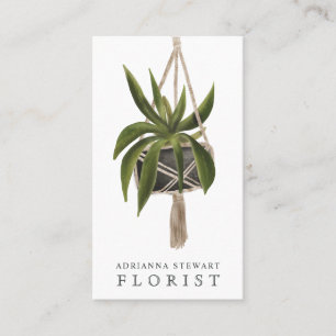Carte De Visite Fleuriste plante de la maison de couleur verte mod