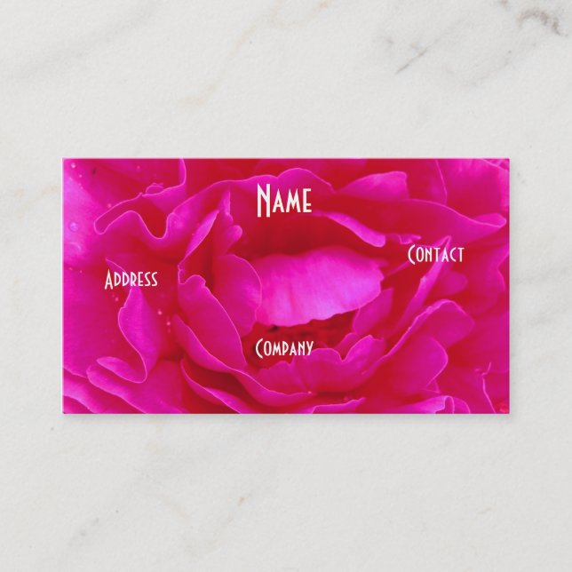 Carte De Visite Fleuriste - Rose rose (Devant)