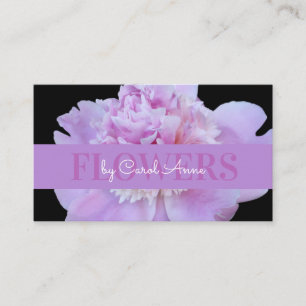 Carte De Visite Fleuriste rose violet Fleur classique noir
