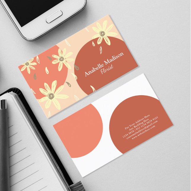 Carte De Visite Fleurs à main authentiques | Pastel (Créateur téléchargé)