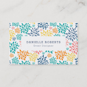 Carte De Visite Fleurs abstraites colorées