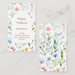 Carte De Visite fleurs aquarelle 