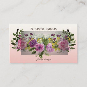 Carte De Visite Fleurs Aquarelles Modernes Élégantes