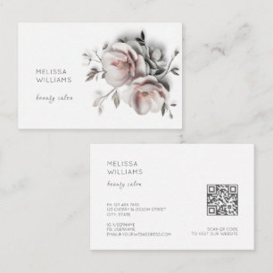 Carte De Visite Fleurs blanches 3D simples