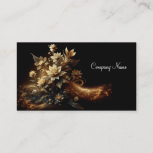 Carte De Visite Fleurs blanches avec Parties scintillant or