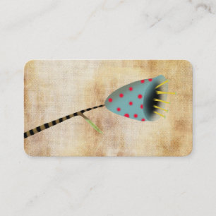 Carte De Visite Fleurs bleues vintage à pois
