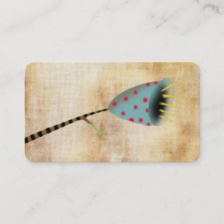 Carte De Visite Fleurs bleues vintage à pois