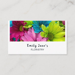 Carte De Visite Fleurs Colorées, Floristerie