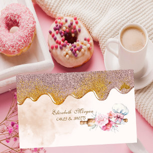 Carte De Visite Fleurs de boulangerie à rouleau à pâtisserie coulu
