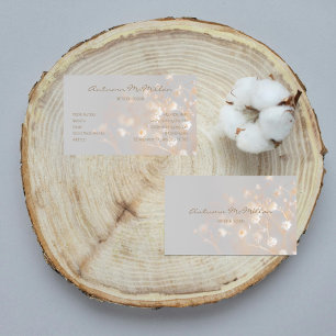 Carte De Visite Fleurs de champ élégantes Gris