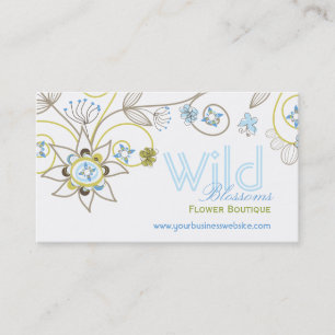 Carte De Visite Fleurs de fleurs bleues sucrées et sauvages en fle