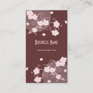 Carte De Visite Fleurs de fleurs roses Chocolat