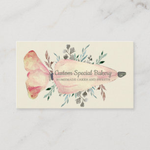 Carte De Visite Fleurs de gâteau de boulangerie à la vanille ivoir