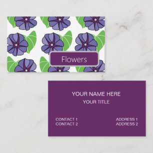 Carte De Visite Fleurs de Gloire du Matin Bleu Floral