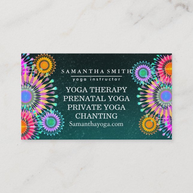 Carte De Visite Fleurs de Lotus élégantes de méditation de yoga de (Devant)