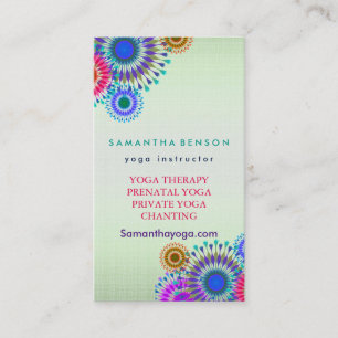 Carte De Visite Fleurs de Lotus élégantes de méditation de yoga de