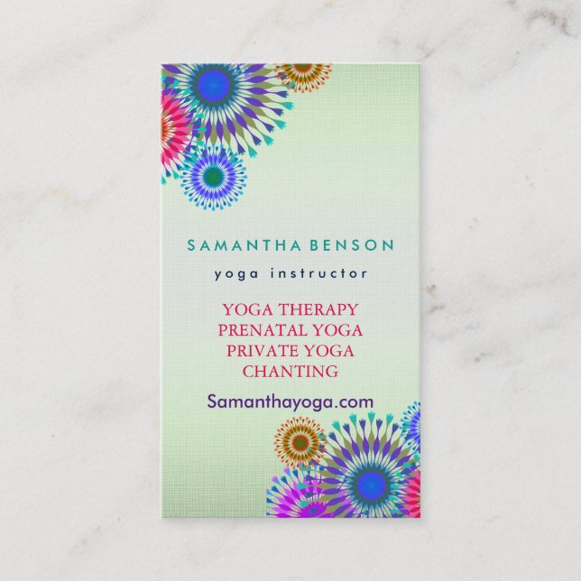 Carte De Visite Fleurs de Lotus élégantes de méditation de yoga de (Devant)