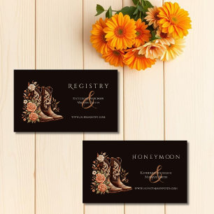 Carte De Visite Fleurs de l'Ouest du pays avec bottes de cowboy
