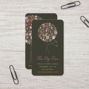 Carte De Visite Fleurs de printemps colorées Pop Tree Whimsical Ch