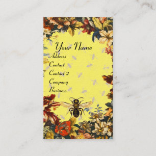 CARTE DE VISITE FLEURS DE PRINTEMPS MIEL BEE, MAINTIEN DES OEUVRES