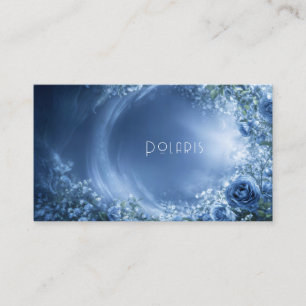 Carte De Visite Fleurs de Rose Bleue et Nuit Cosmique Lumineuse