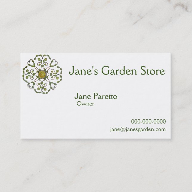 Carte De Visite fleurs de vigne fleurie motif - vert jaune (Devant)