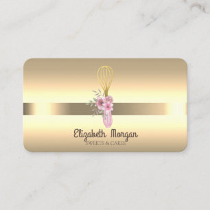 Carte De Visite Fleurs de Whisk Or Proffesional Élégantes