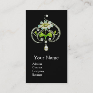 CARTE DE VISITE FLEURS D'ENAMÉLIORATION BLANCHE, PEARLS ET DIAMOND