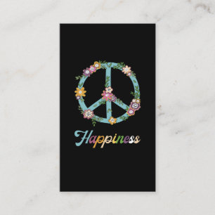 Carte De Visite Fleurs des signes de paix Happiness colorée Hippie