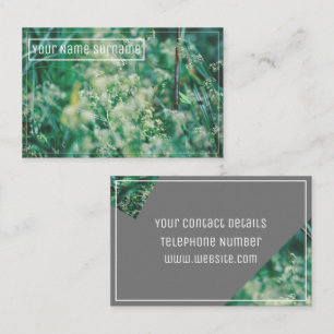 Carte De Visite Fleurs d'herbes vertes Feuille prairie Nature biol