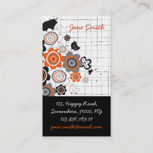 Carte De Visite Fleurs d'orange Chicks Grunge Ink Blots Doodles Ki