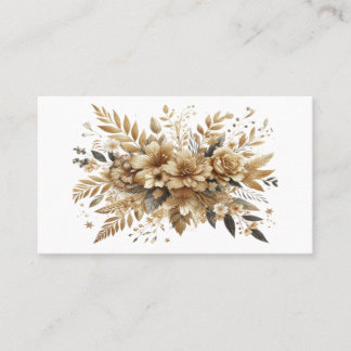 Carte De Visite fleurs dorées