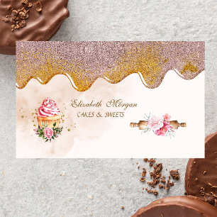 Carte De Visite Fleurs d'un rouleau à pâtisserie Gouttes de la pât