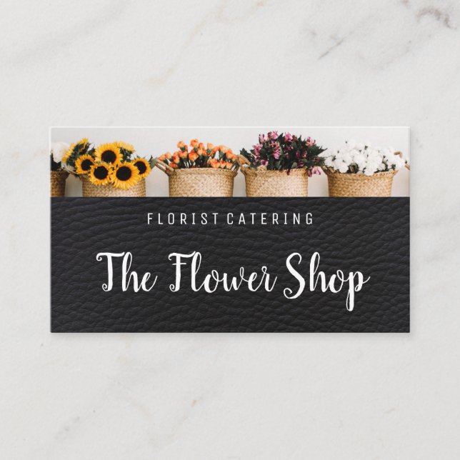 Carte De Visite Fleurs en pot | Cuir (Devant)