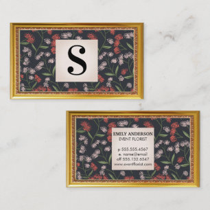 Carte De Visite Fleurs et décorations Feuilles   Cadre antique