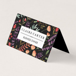 Carte De Visite Fleurs et Feuilles  en fleurs Motif
