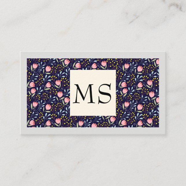 Carte De Visite Fleurs et Motif décoratifs Feuille (Devant)