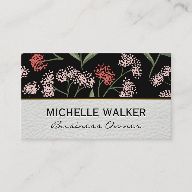 Carte De Visite Fleurs et Motif décoratifs Feuille (Devant)