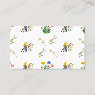 Carte De Visite Fleurs et oiseaux en fleurs motif